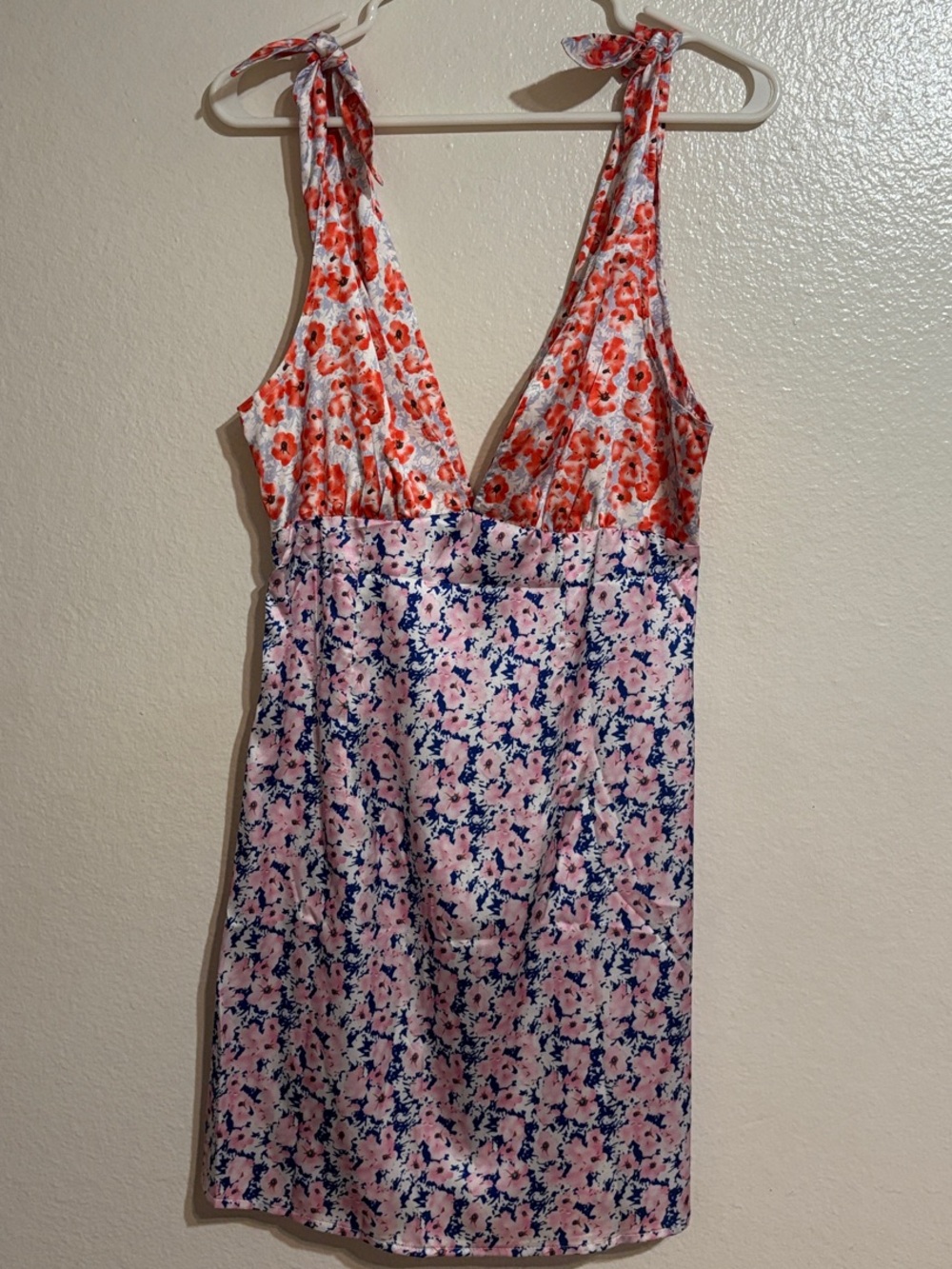SHEIN Floral Satin Sleeveless Sundress